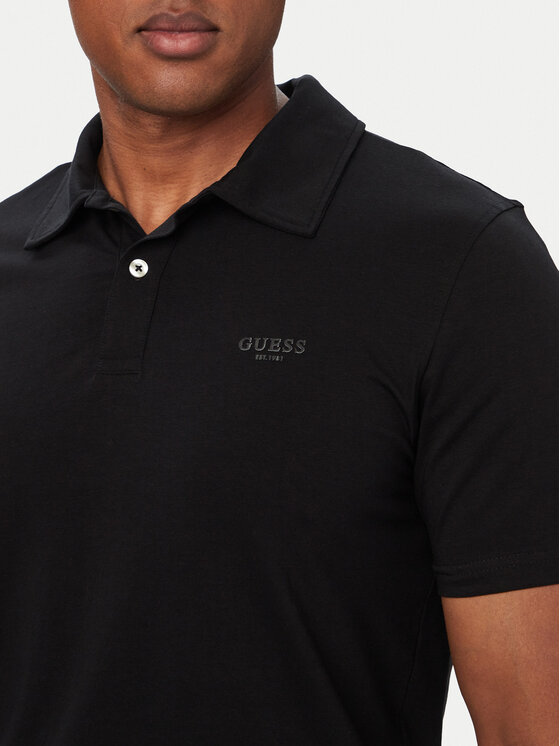 Guess Guess Поло M6YP07 K4104 Чорний Slim Fit