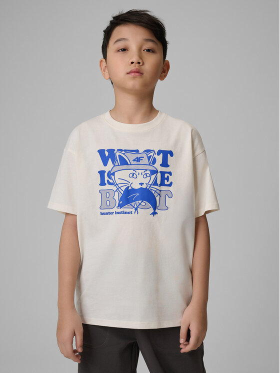 4F 4F T-Shirt HIKING TRIP Biały Loose Fit