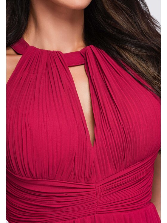 Ombre Ombre Sukienka wieczorowa LA-OM-DLR358 Bordowy Regular Fit