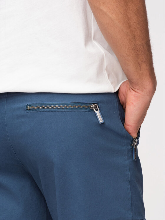Ombre Ombre Spodnie cargo P1517 Niebieski Straight Fit