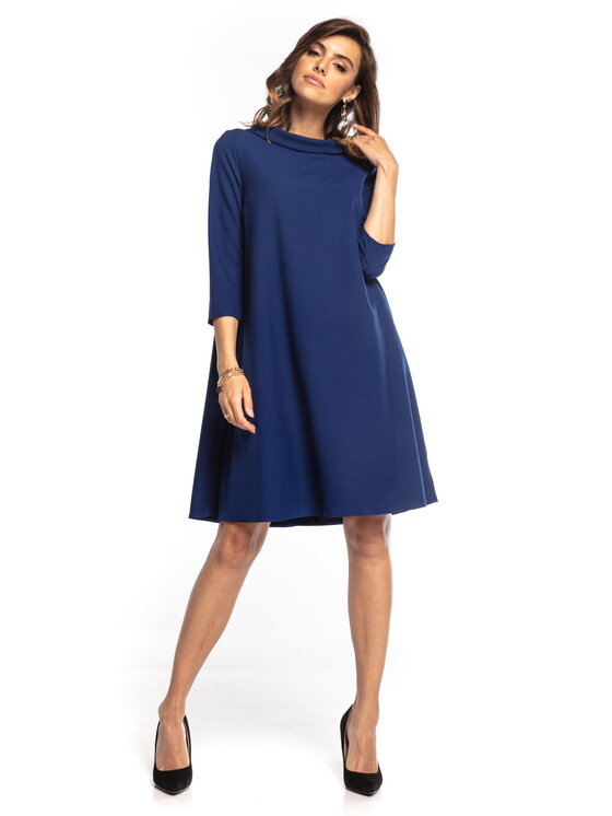 Tessita Tessita Sukienka koktajlowa T349 Granatowy Classic Fit