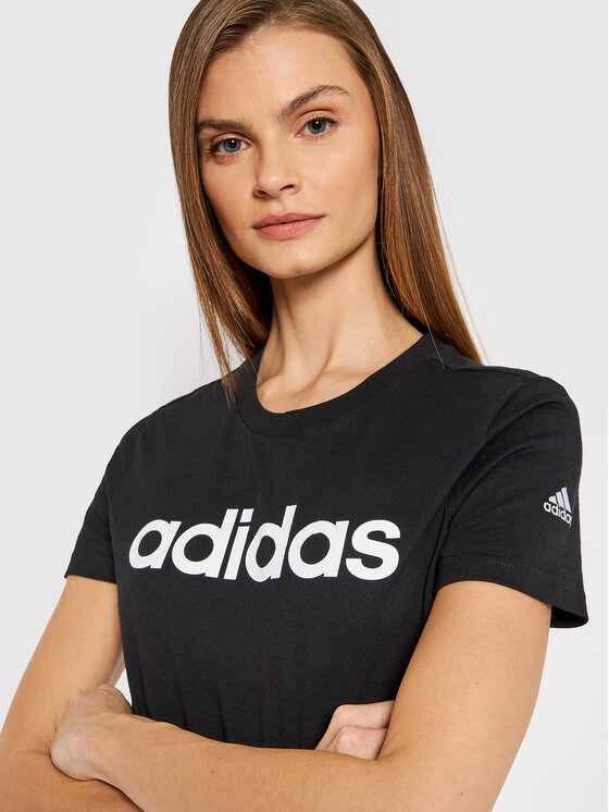 adidas adidas Футболка Loungewear Essentials Logo GL0769 Чорний Slim Fit