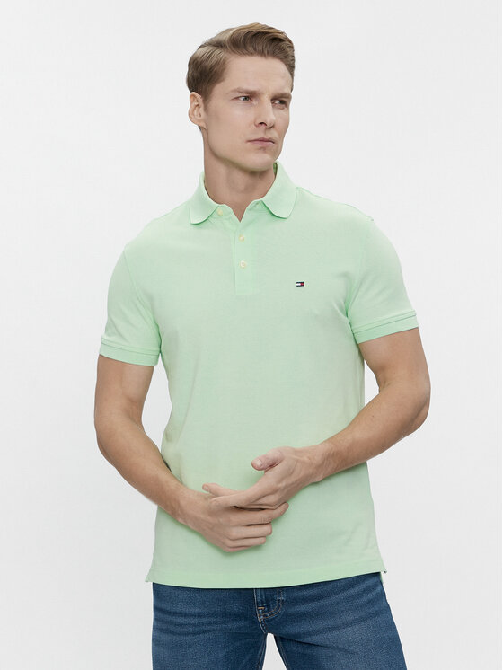 Tommy Hilfiger Polo 1985 MW0MW17771 Zaļš Slim Fit