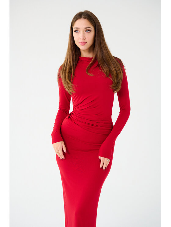 Leimann Leimann Sukienka koktajlowa Sara Czerwony Slim Fit