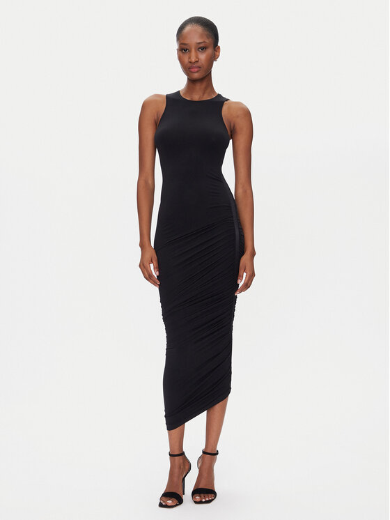 Wolford Wolford Kokteilinė suknelė Crescent Drape 57183 Juoda Slim Fit