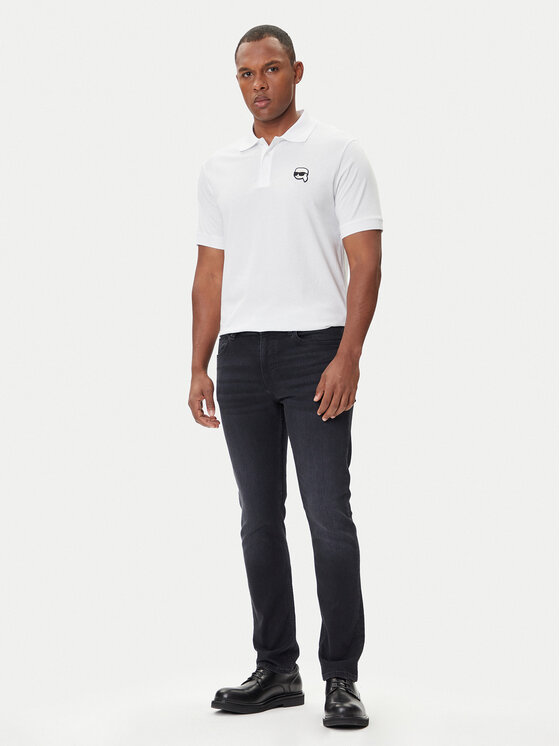 KARL LAGERFELD KARL LAGERFELD Polo 745710 500224 Biały Regular Fit