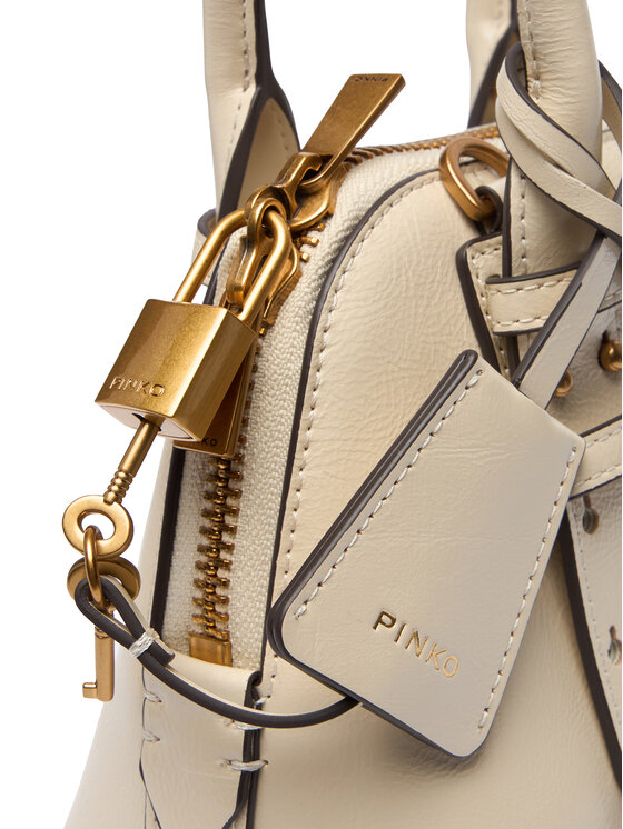 PINKO PINKO Borsetta Bowling Bag Zip Mini AI 25-26 PLTT 105333 A0QO Écru