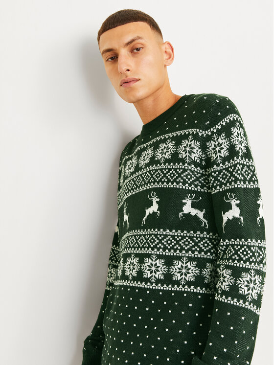 Jack&Jones Jack&Jones Pullover Xmas Gabriel 12266118 Grün Regular Fit