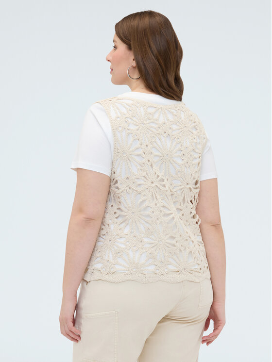 Fiorella Rubino Fiorella Rubino T-Shirt G03KL008883N011 Kremowy Boxy Fit