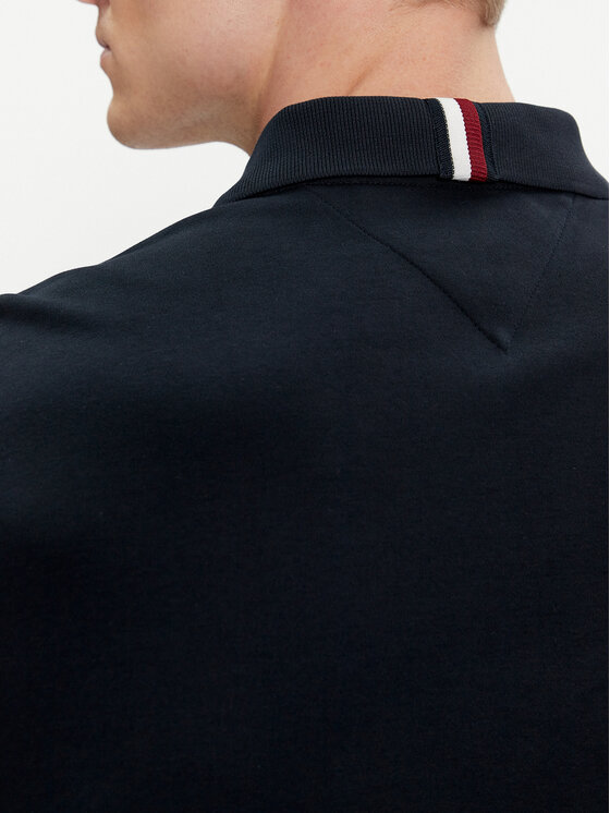 Tommy Hilfiger Tommy Hilfiger Тениска с яка и копчета Interlock MW0MW34783 Тъмносин Regular Fit