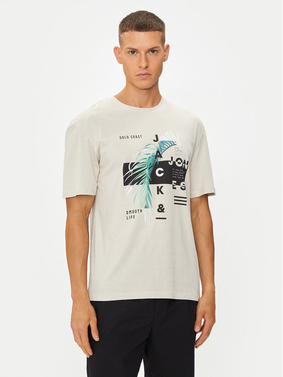 Jack&Jones T-krekls Jjclarc 12247768 Bēšs Relaxed Fit