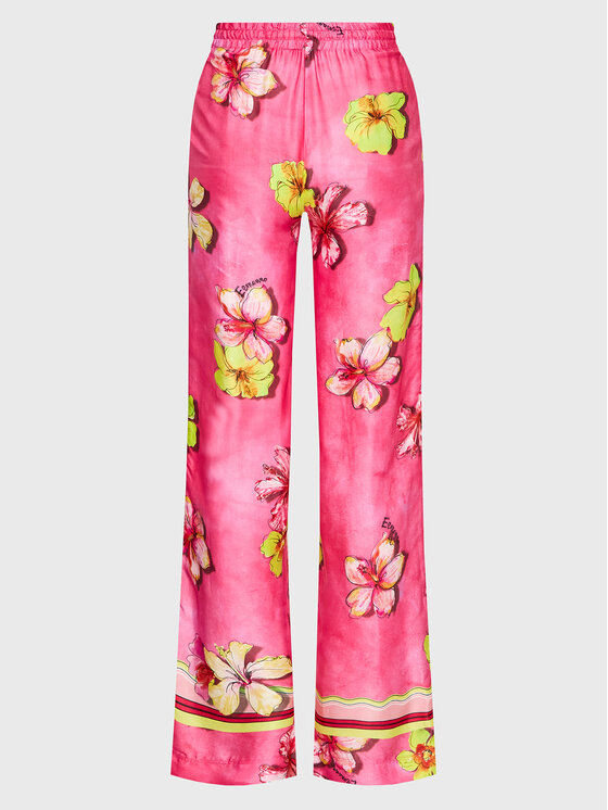 Ermanno Firenze Ermanno Firenze Medžiaginės kelnės D42EP054EB9 Rožinė Regular Fit