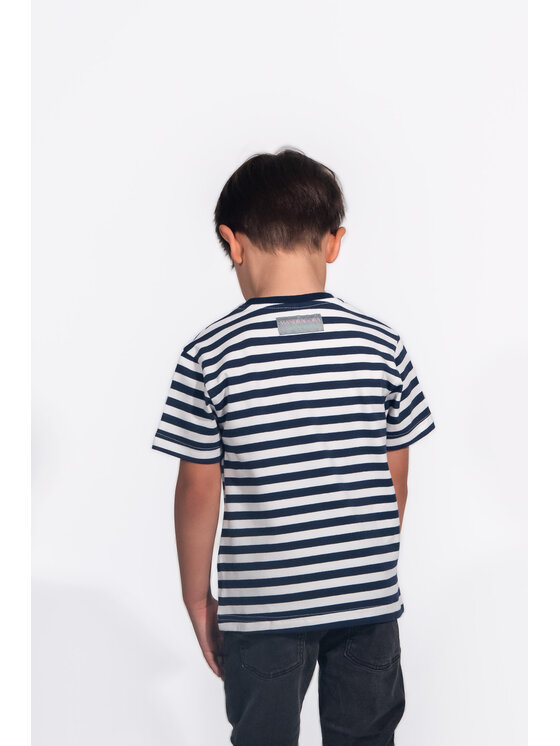 MANDRAGORA MANDRAGORA T-Shirt pasiak Granatowy Regular Fit