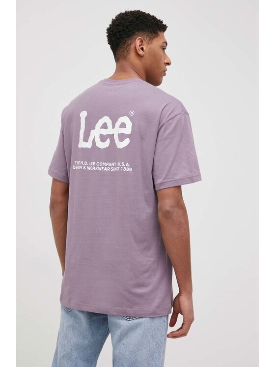 Lee Lee T-shirt LOGO LOOSE TEE Viola Regular Fit
