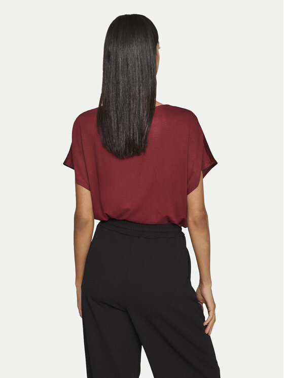 Vila Vila Bluza Elliette 14089239 Bordo rdeča Regular Fit