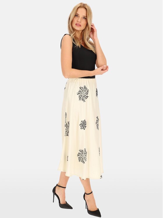 Perso Perso Sukňa JPE242380F Béžová Regular Fit