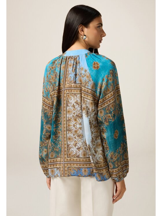 Oltre Oltre Blusa 2013J000778N0R4 Turchese Regular Fit