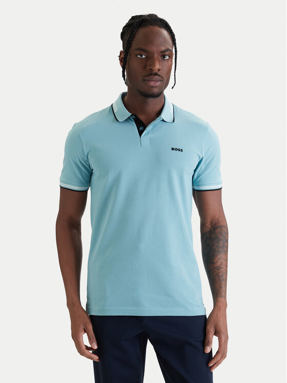 BOSS BOSS Polo marškinėliai Paul 50506193 Žalia Slim Fit