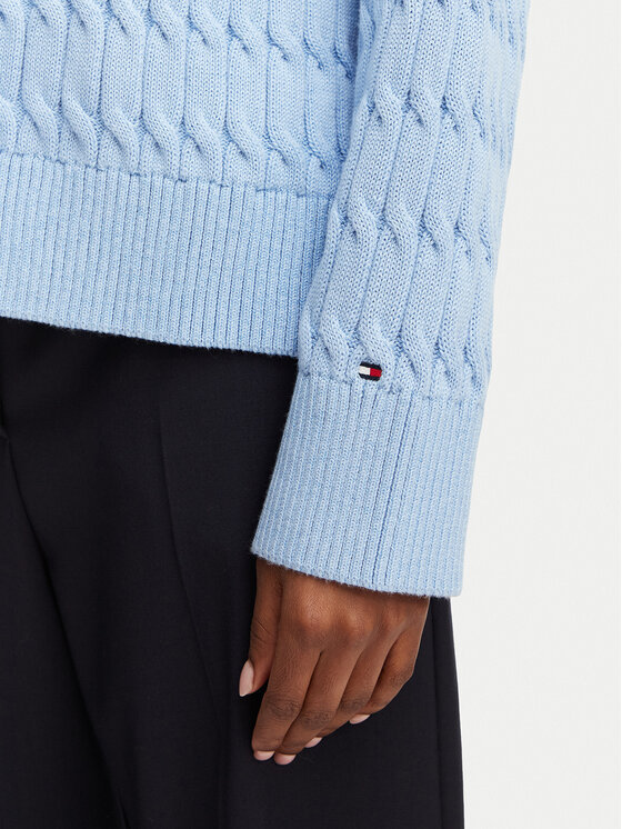 Tommy Hilfiger Tommy Hilfiger Strickjacke WW0WW50078 Hellblau Relaxed Fit