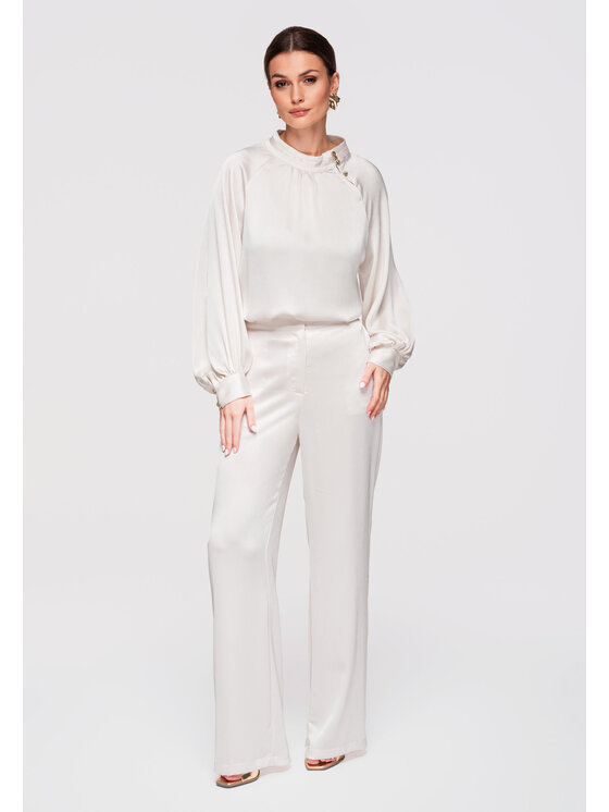 Ombre Ombre Bluzka OW-TS-E0024 Biały Loose Fit