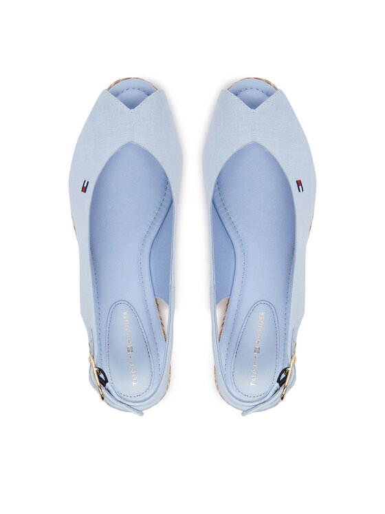 Tommy Hilfiger Tommy Hilfiger Espadrilles Hemp Slingback Wedge Espadrilles FW0FW09472 Világoskék