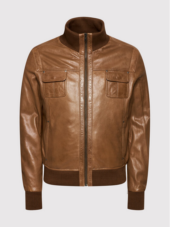 Serge Pariente Serge Pariente Giacca di pelle Dany Marrone Regular Fit