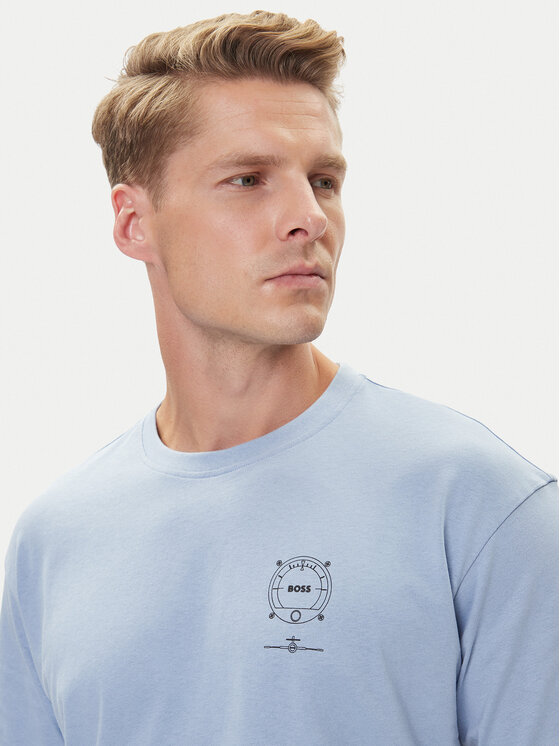 BOSS BOSS Tričko Te_Voyage 50546370 Modrá Relaxed Fit