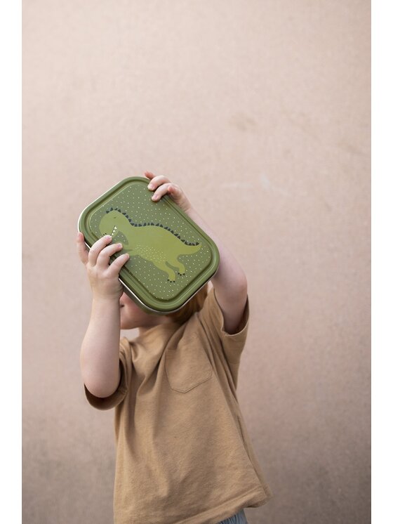 Trixie Baby Trixie Baby Lunchbox Duży stalowy lunch box - Dinozaur Zielony