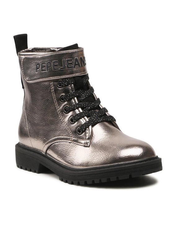 Pepe Jeans Stivali Hatton Strap Metal PGS50168 Argento • Modivo.it