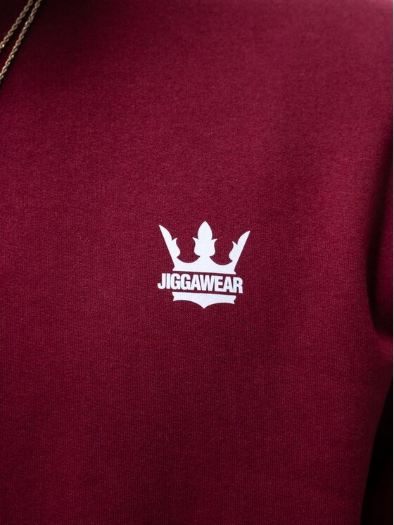 Jigga Wear Jigga Wear Bluza 73762 Bordowy Regular Fit