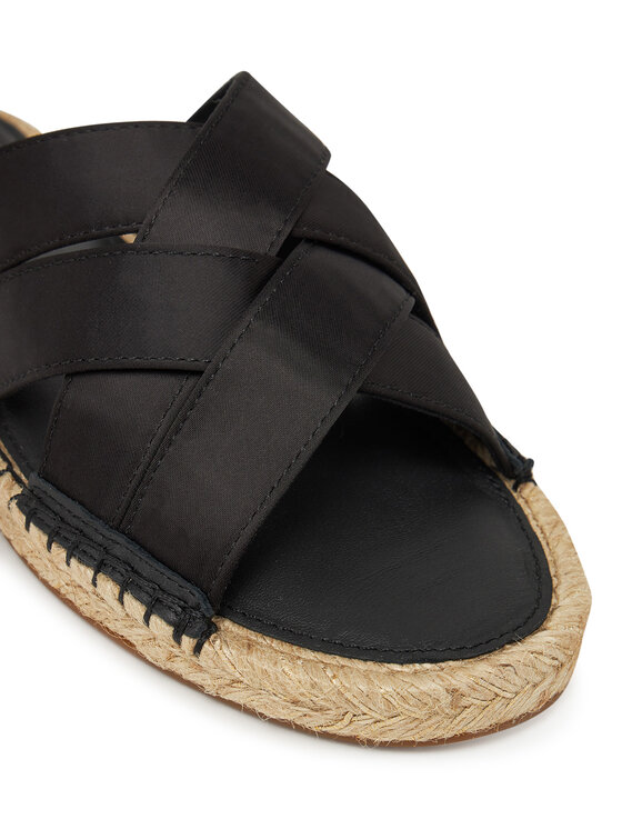 Tommy Hilfiger Tommy Hilfiger Espadrile Satin Espadrille Mule FW0FW08502 Negru