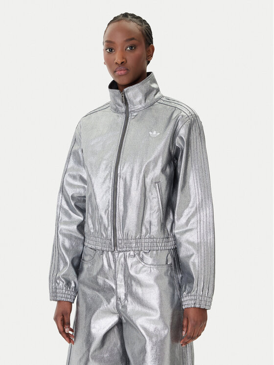 adidas adidas Geacă de blugi Firebird KD2910 Argintiu Regular Fit