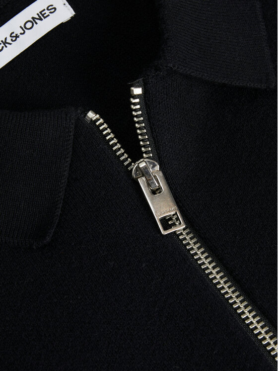 Jack&Jones Jack&Jones Тениска с яка и копчета Troy 12269617 Черен Relaxed Fit