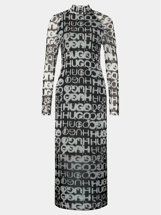 HUGO Hugo Kleid für den Alltag Nortensis 50508573 Schwarz Slim Fit