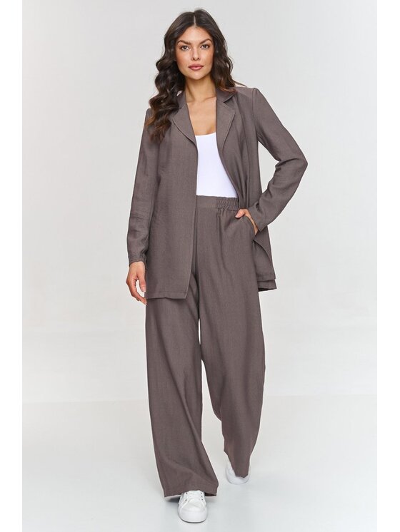 Makadamia Makadamia Garnitur m883 Brązowy Loose Fit