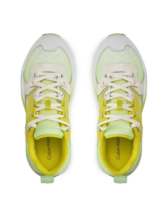 Calvin Klein Jeans Calvin Klein Jeans Laisvalaikio batai Retro Tennis Low Lace Mix Ml Sat YW0YW01307 Žalia