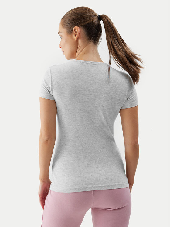 4F 4F T-Shirt 4FWSS24TTSHF1161 Szary Slim Fit