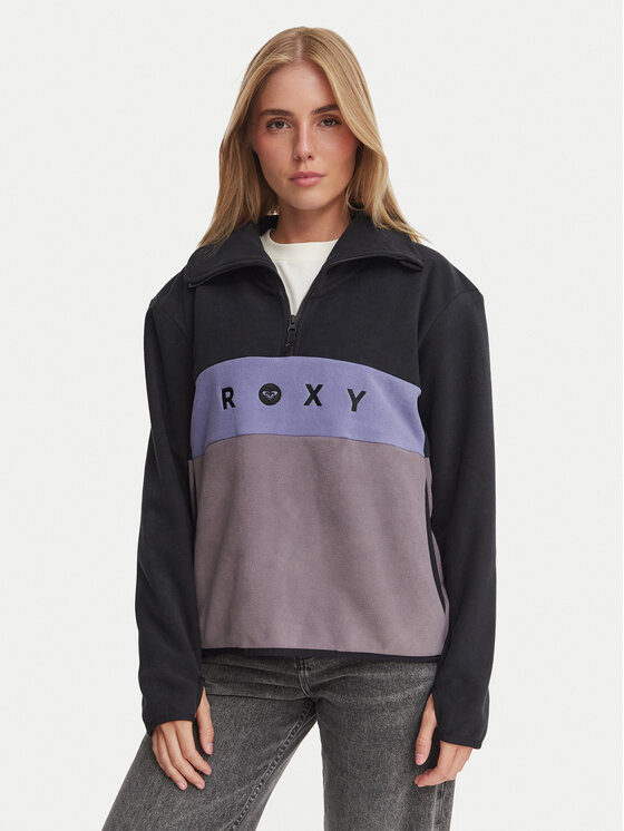 Roxy Roxy Флісовий реглан ERJFT05104 Чорний Regular Fit