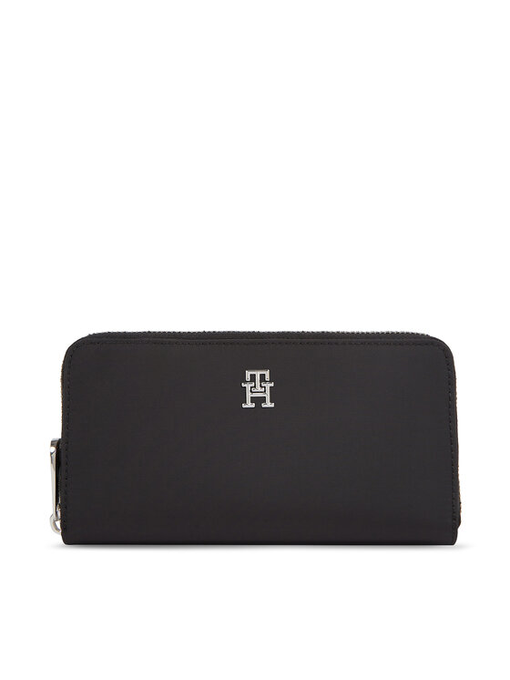 Tommy Hilfiger Große Damen Geldbörse Poppy Th Large Za AW0AW15642 Schwarz, Größe 00