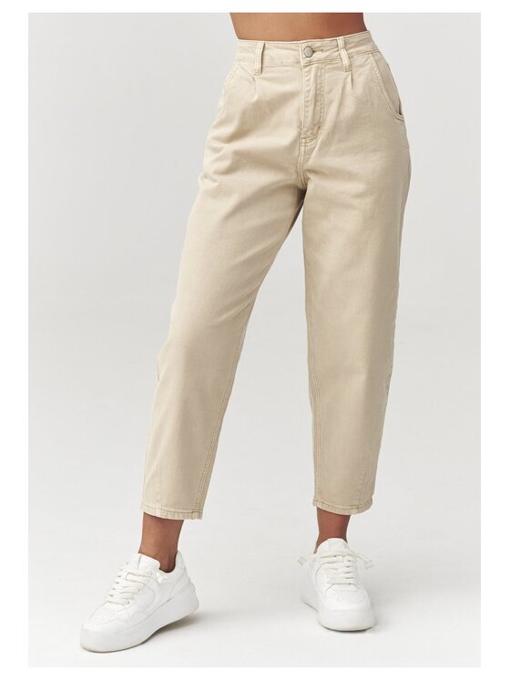 Makadamia Makadamia Jeansy C31 Beżowy Baggy Fit