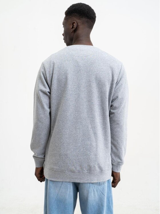 Jigga Wear Jigga Wear Bluza Bluza Bez Kaptura Męska Szara Jigga Wear Stripe Name XL Szary Regular Fit