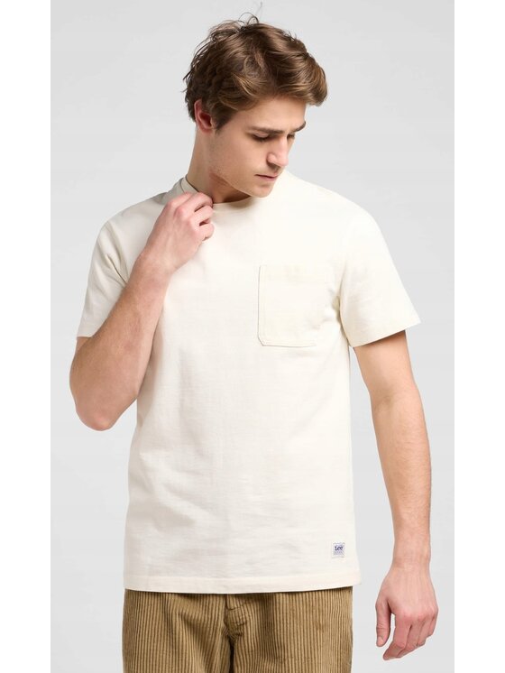 Lee Lee T-Shirt WW Pocket Tee Biały Relaxed Fit