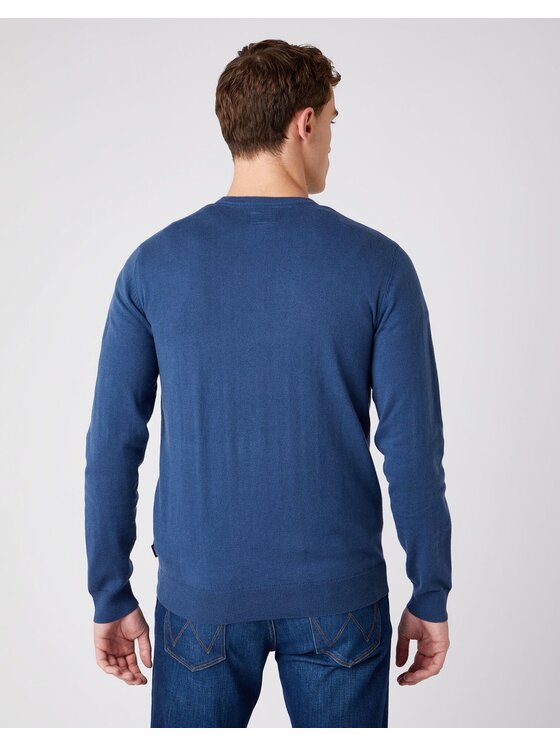 Wrangler Wrangler Maglione CREW KNIT Blu Regular Fit