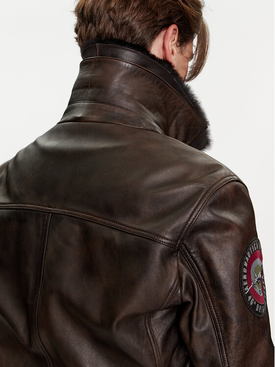 Aeronautica Militare Aeronautica Militare Giacca di pelle 232PN936PL199 Marrone Regular Fit