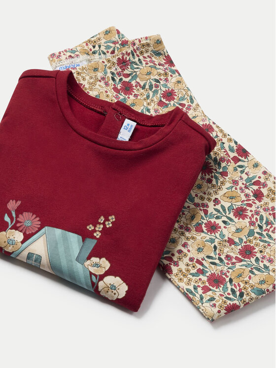 Mayoral Mayoral Set Bluse und Leggings 2714 Rot Regular Fit