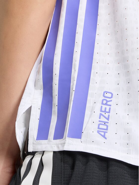 adidas adidas Tank top Adizero Running Biały Slim Fit