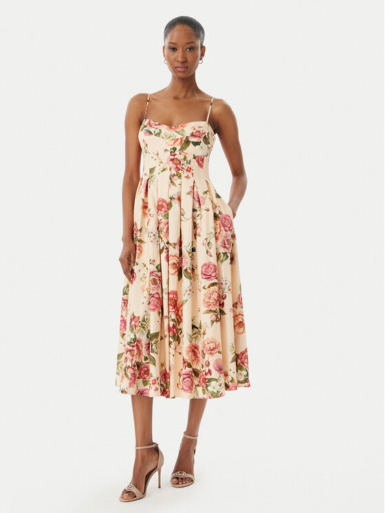 Guess Sukienka koktajlowa W6GKAF W2558 Różowy Regular Fit