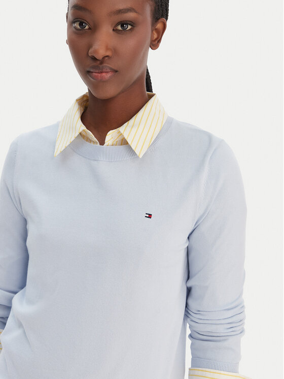 Tommy Hilfiger Tommy Hilfiger Pullover WW0WW44984 Himmelblau Regular Fit