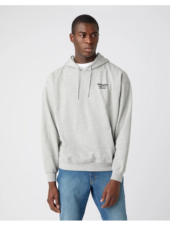 Wrangler Wrangler Felpa WWYG HOODIE Grigio Regular Fit