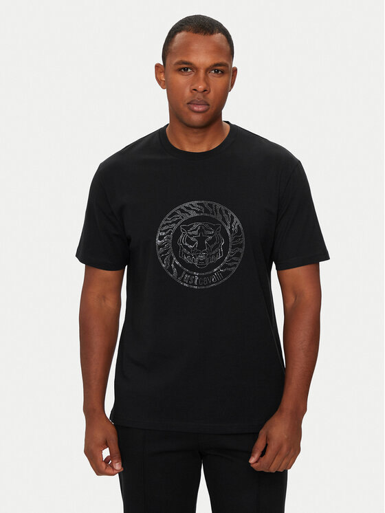 Just Cavalli Tricou 77OAHE05 Negru Regular Fit